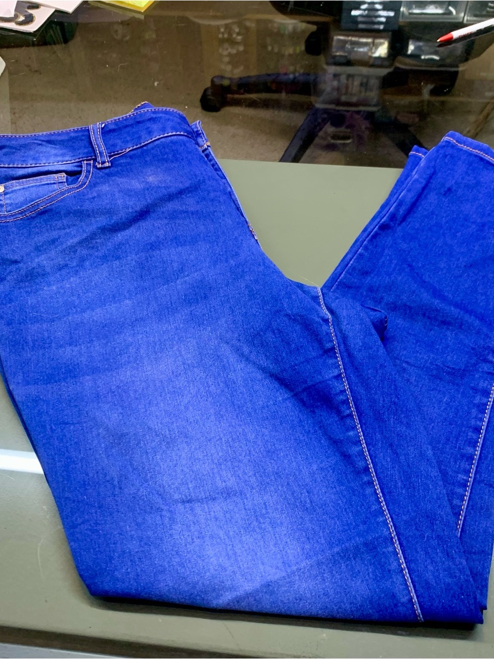 NWOT Faded Glory Blue Skinny Jeans Plus Size 16W Stretch